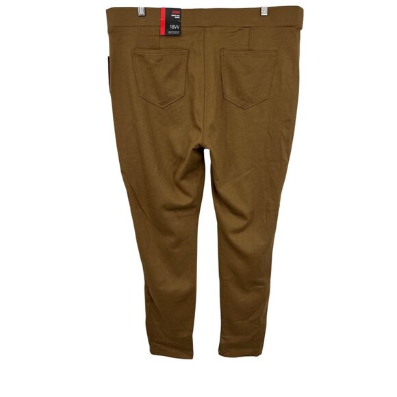 Style & Co Woman Ponte Legging 18W 18 Tobacco Mid Rise Comfortable Waist New - Picture 4 of 7
